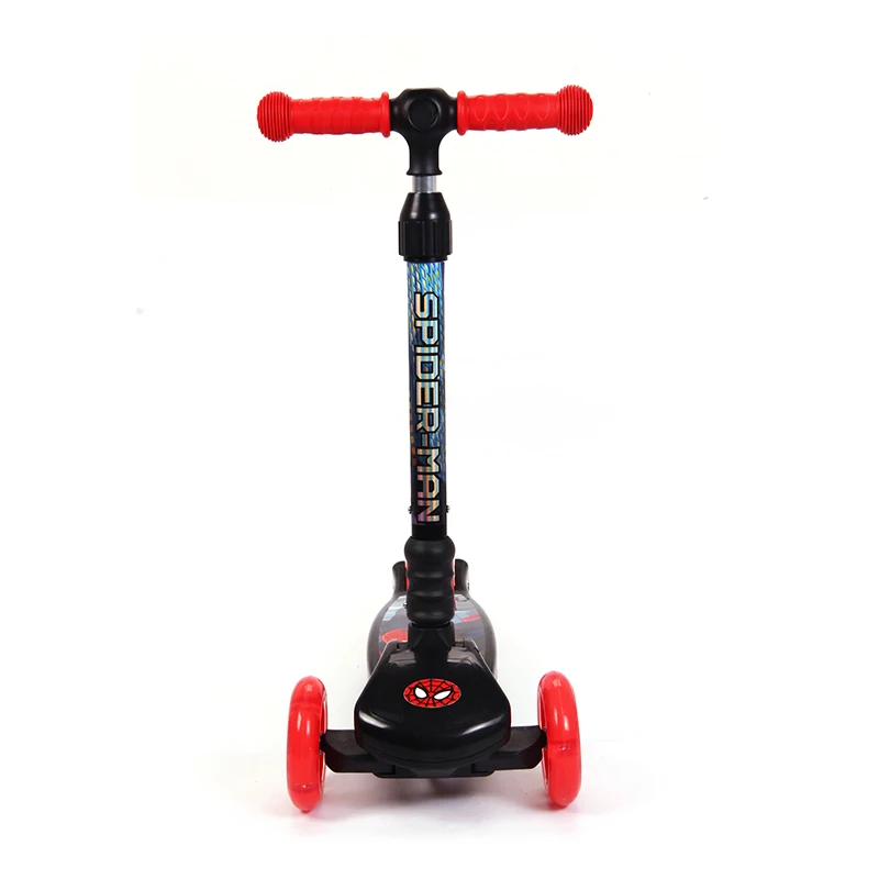 Children's Spider Man kick scooter PU Lighting 4Wheels Kids Learning Balance Mini Riding Foldable Scooter (1)