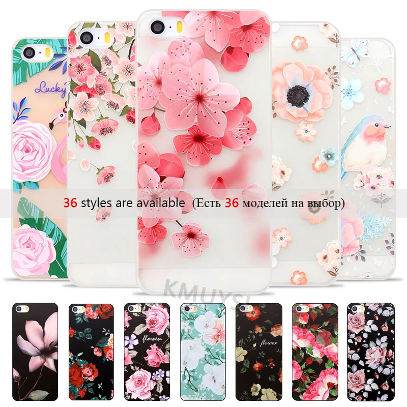 

Cute Cartoon Pattern Case for iphone 5s 5 SE Real Flowers Dried Flowers Soft TPU silicone Back Cover For iphone SE 5S 5 Cases
