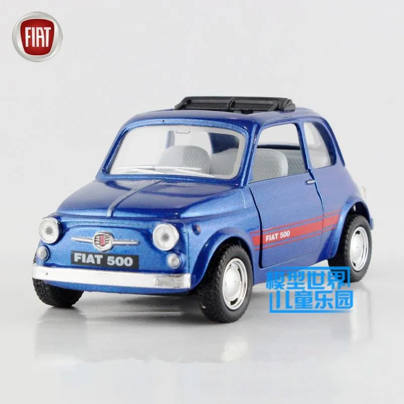 KINSMART литая металлическая модель/1:24 весы/Fiat 500 игрушка/вытяжная обучающая Коллекция/для детского подарка или для коллекции - Цвет: Темно-синий