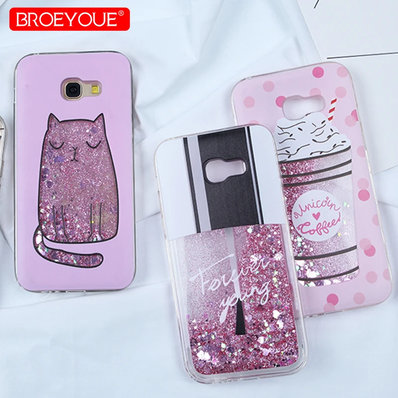 

Case For Samsung Galaxy J3 J4 J6 A5 2018 S8 S9 Plus S7 Edge J5 J7 J3 2016 A3 A5 2017 A7 2017 Liquid Glitter Silicone Full Cover