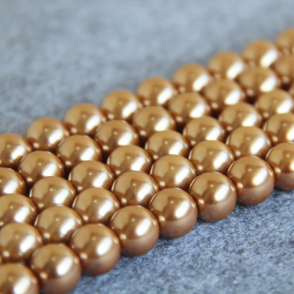 

New Fashion Hot sale Gold-Color Shell beads gift for women girl loose DIY 15inch Jewelry making design Wholesale and retail