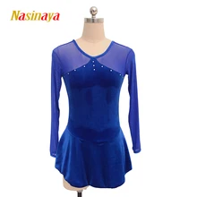 Nasinaya платье для фигурного катания Индивидуальные соревнования ледяные юбки для конькобежцев для девочек женщин детей гимнастика представление бархат