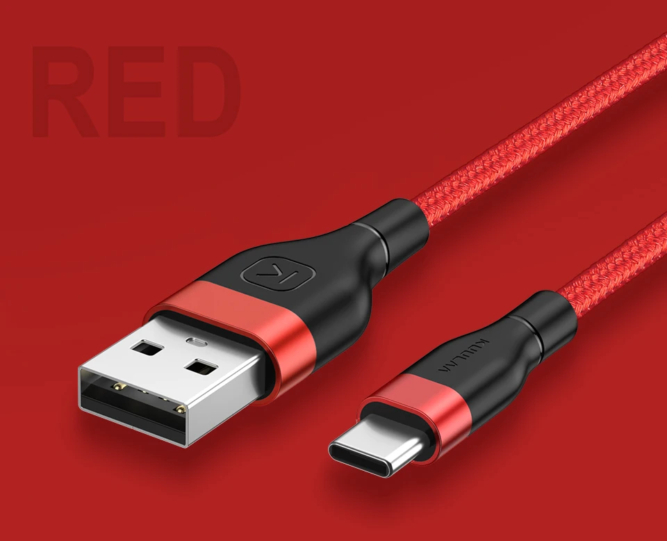 KUULAA usb type-C кабель для Xiaomi mi Red mi Note 7 Быстрая зарядка USB C зарядное устройство type-C провод для быстрой зарядки для samsung huawei Phone