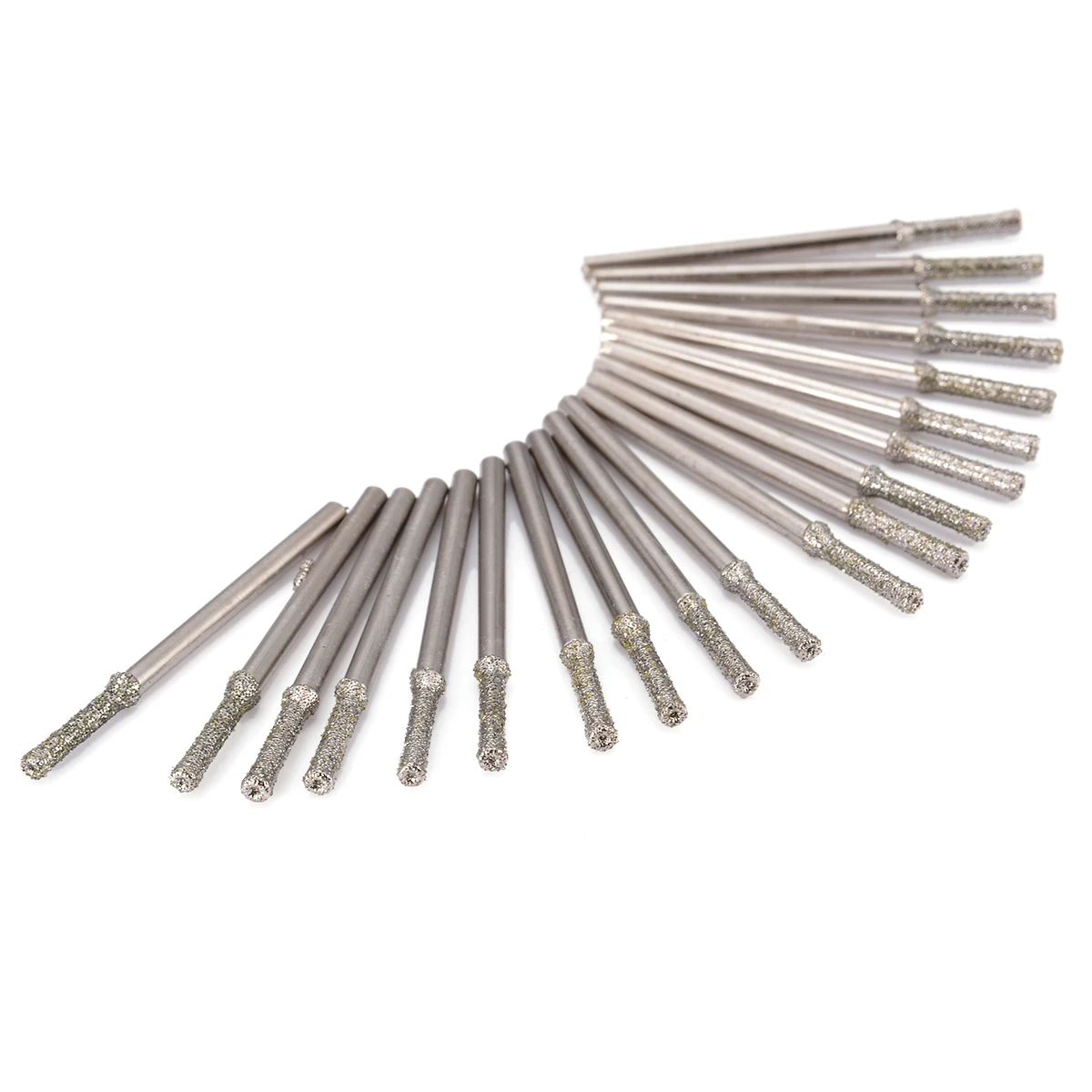 20Pcs Diameter 2mm Electroplated Diamond Coated Hole Saw Drill Solid Bits for Jewelry Gems Glass Tile Ceramic Marble Granite