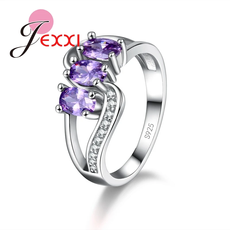 JEXXI натуральная красивые ювелирные изделия S90 модное серебряное кольцо с Блестящий Кристалл CZ элегантный кольцо по оптовой цене Лидер продаж