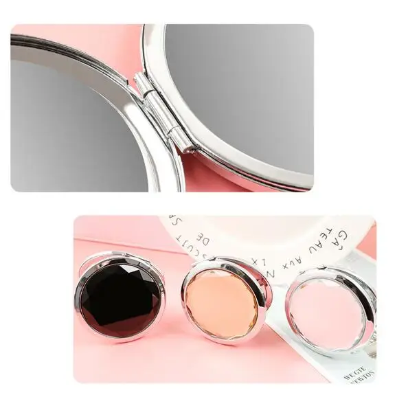 

NBR21-Small gift double-sided folding portable crystal metal makeup small mirror