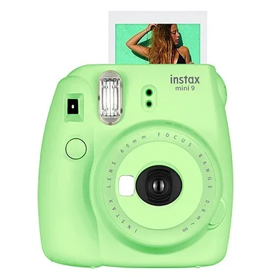 Фотокамера моментальной печати Fujifilm Fuji Instax Mini 9+ пленка Fujifilm Instax Mini 8/9 на 20 листов+ сумка Mini 9+ объектив+ фотоальбом - Цвет: instant Mini 9 Green