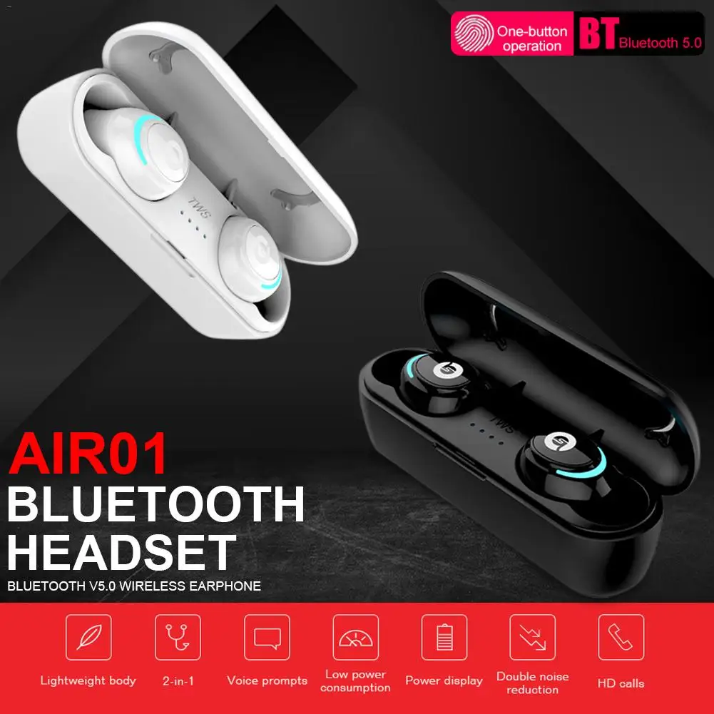 

TWS Bluetooth V5.0 Wireless Earphone Dual-call Low-power Stereo Handsfree Earbuds Universal Sports Headset : Micro 5.0 Bluetoot