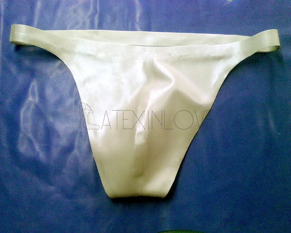 Sexy-White-Mens-Latex-Briefs-Rubber-Underwear-T-back-0.4MM-Thickness-Custom-Tailor -1