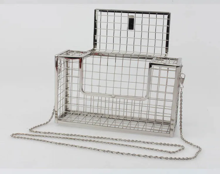 Blascher 2018 Women Bags European And American Fashion Lip Clutch Bag Hollow Iron Mesh Chain Evening Party Bags For Ladies WA16 (5)