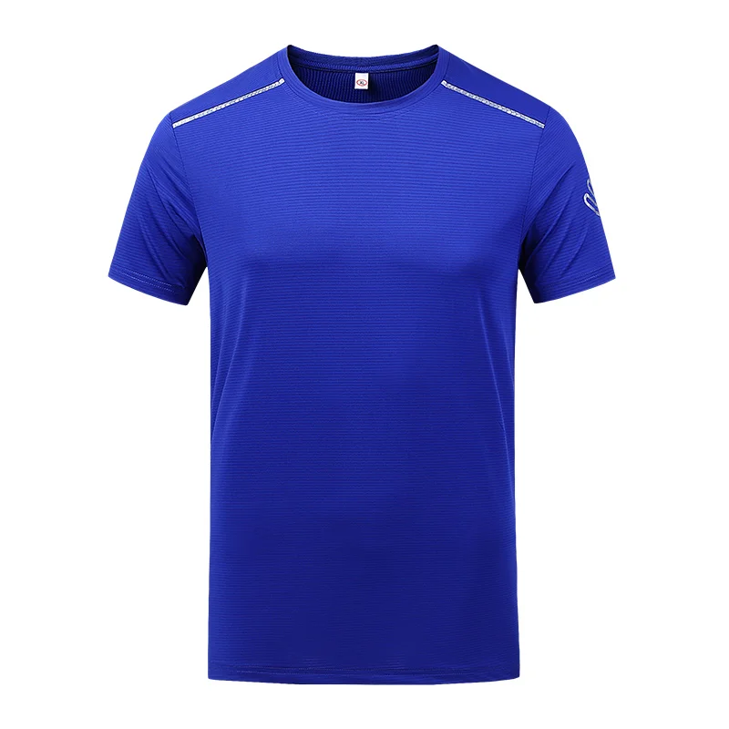 Новая футболка мужская быстросохнущая пот дышащая для тренажерного зала для бега Бегущий человек футболка фитнес для тренировок 7XL 8XL 9XL большая и высокая одежда - Цвет: color blue