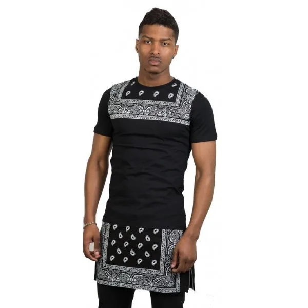 Fashion Bandanna print black gold zipper oversize style hiphop