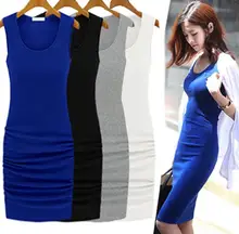2016 sommer Kleid Sexy Frauen Weißes Kleid Fester Oansatz Sleeveless Modalen Casual Dress Elegante Abendgesellschaft Plus Größe 3XL Vestidos