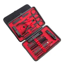 18 шт./компл. машинка для стрижки ногтей из нержавеющей стали Профессиональный ножницы набор для маникюра и педикюра кусачки набор инструментов для ухода с коробкой