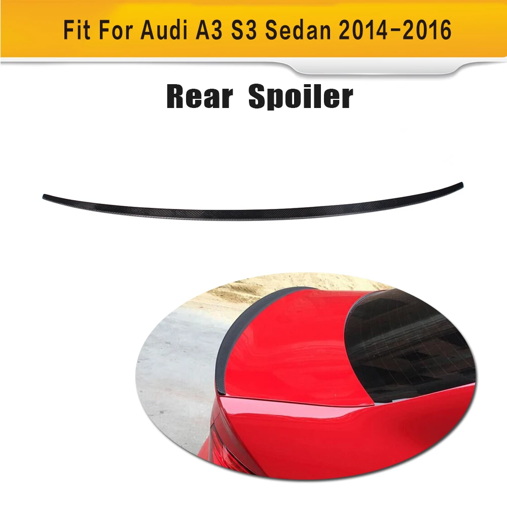 Углеродного волокна автомобиля задний спойлер для Audi A3 2014 2015 2016 авто задний Багажник крыло