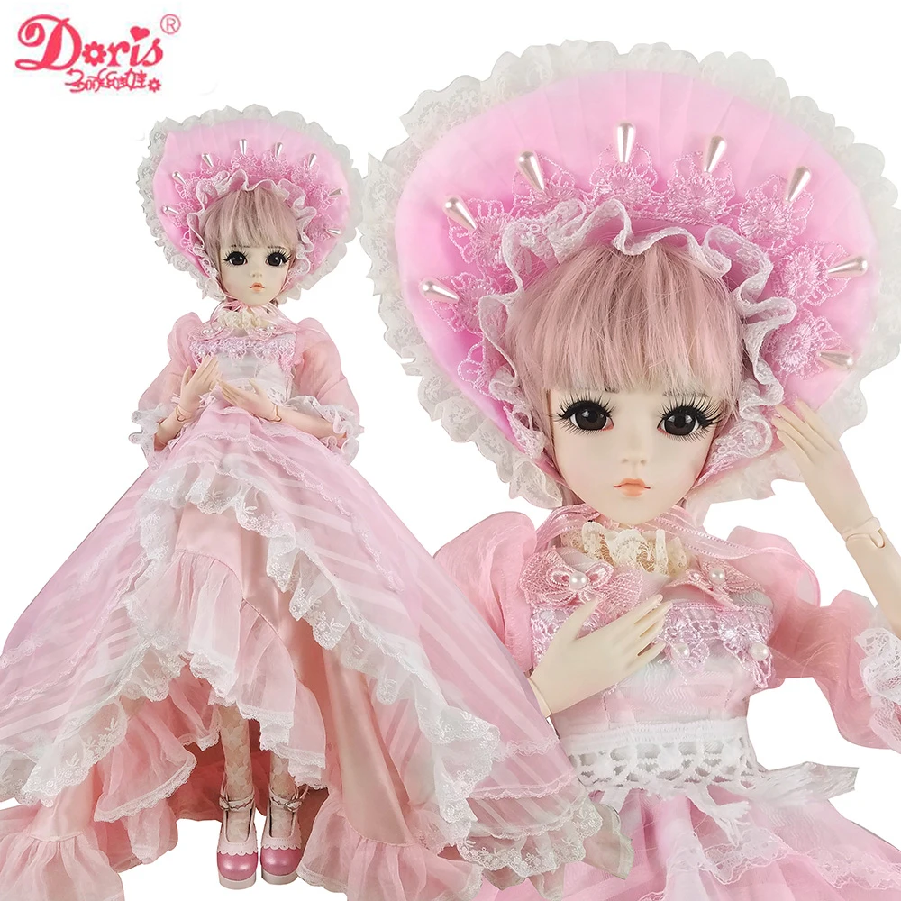 

24" Alina 1/3 Doris BJD Doll SD Doll jointed dolls Toy Figure + Makeup + Eyelash + Full Accessory Princess Cartoon DIY Toy
