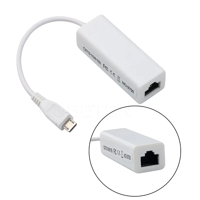 Micro USB 2.0 Male To RJ-45 Female 5-Pin 10/100Mbps Ethernet LAN Network Card Adapter For Windows For Android PC Laptop Tablet