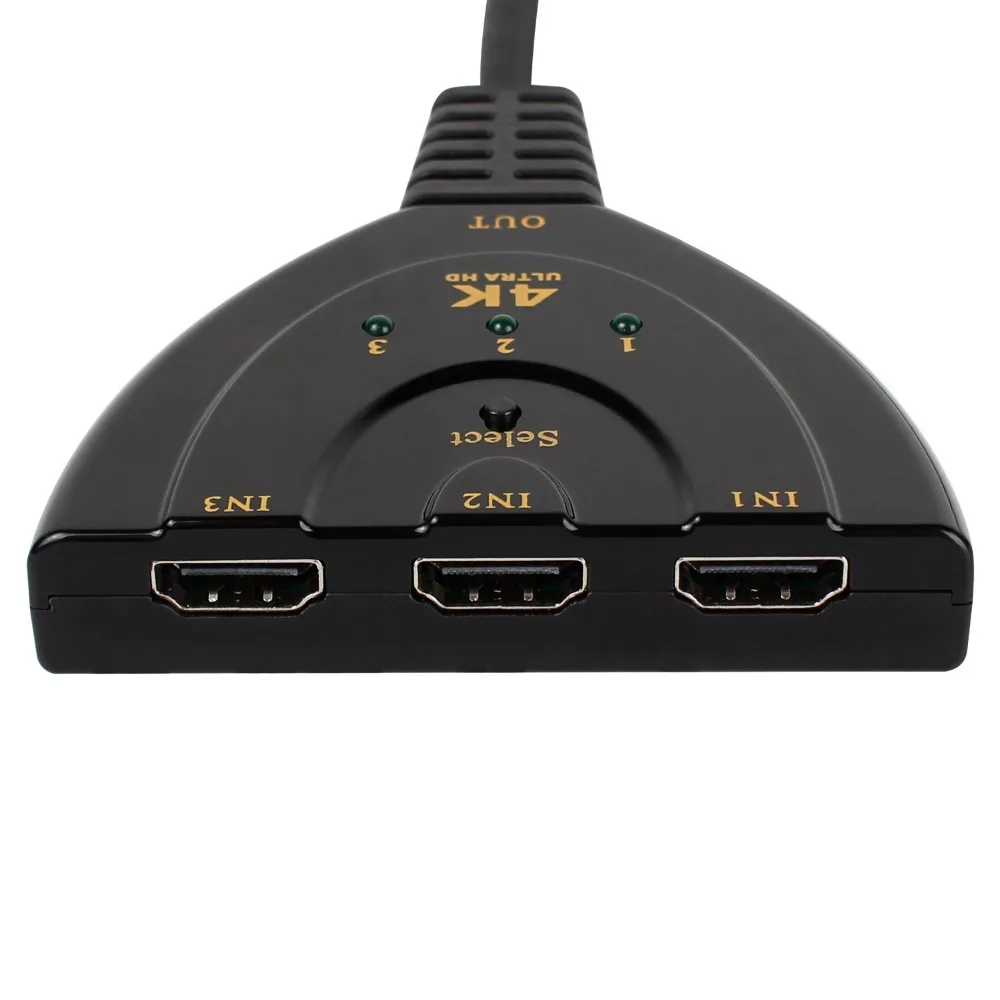 Коммутатор Larryjoe 4K * 2K 3D Mini 3 порта переключатель HDMI 1.4b сплиттер в 1 концентратор