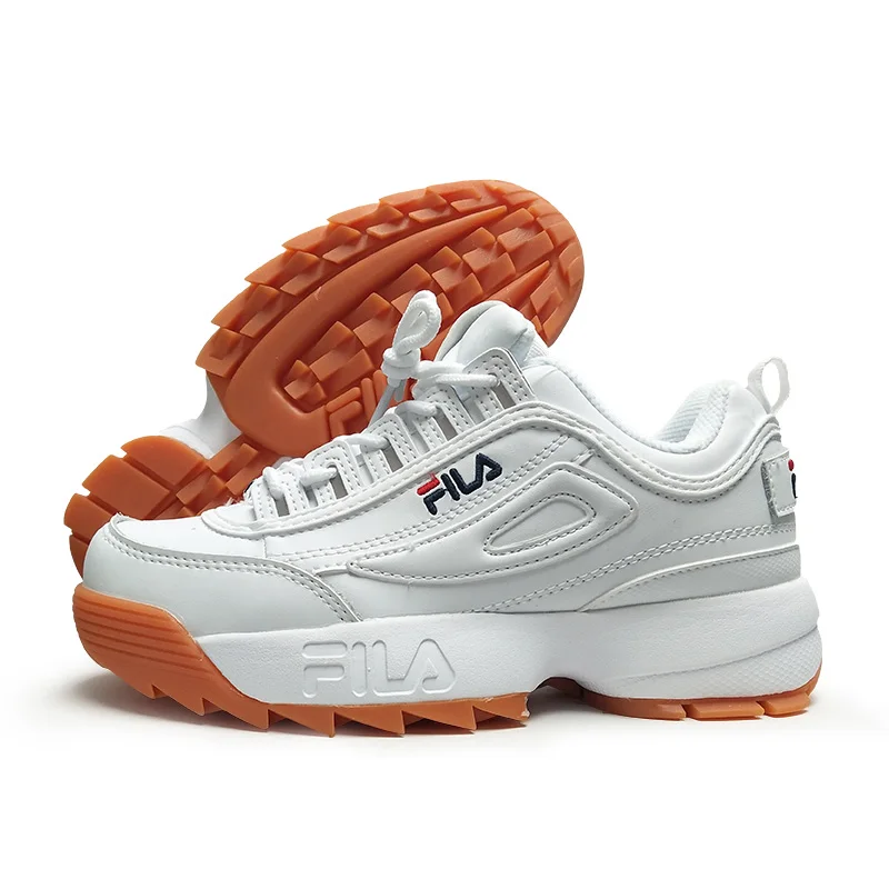 2019 Fila Disruptor II 2 для мужчин тапки женщин кроссовки черный, белый цвет СЕРЫЙ толще ноги ремонт леггинсы для бег FW0165-019