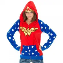 Wonder woman diana prince disfraces de halloween cosplay zip manga larga mujeres sudadera con capucha sudaderas