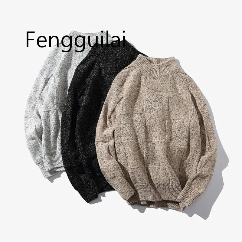 

2018 New Fashion Sweater men O-Neck Long sleeve Thick Warm Winter Pullovers Man's Knitwear Fashion casual sweater male plus size