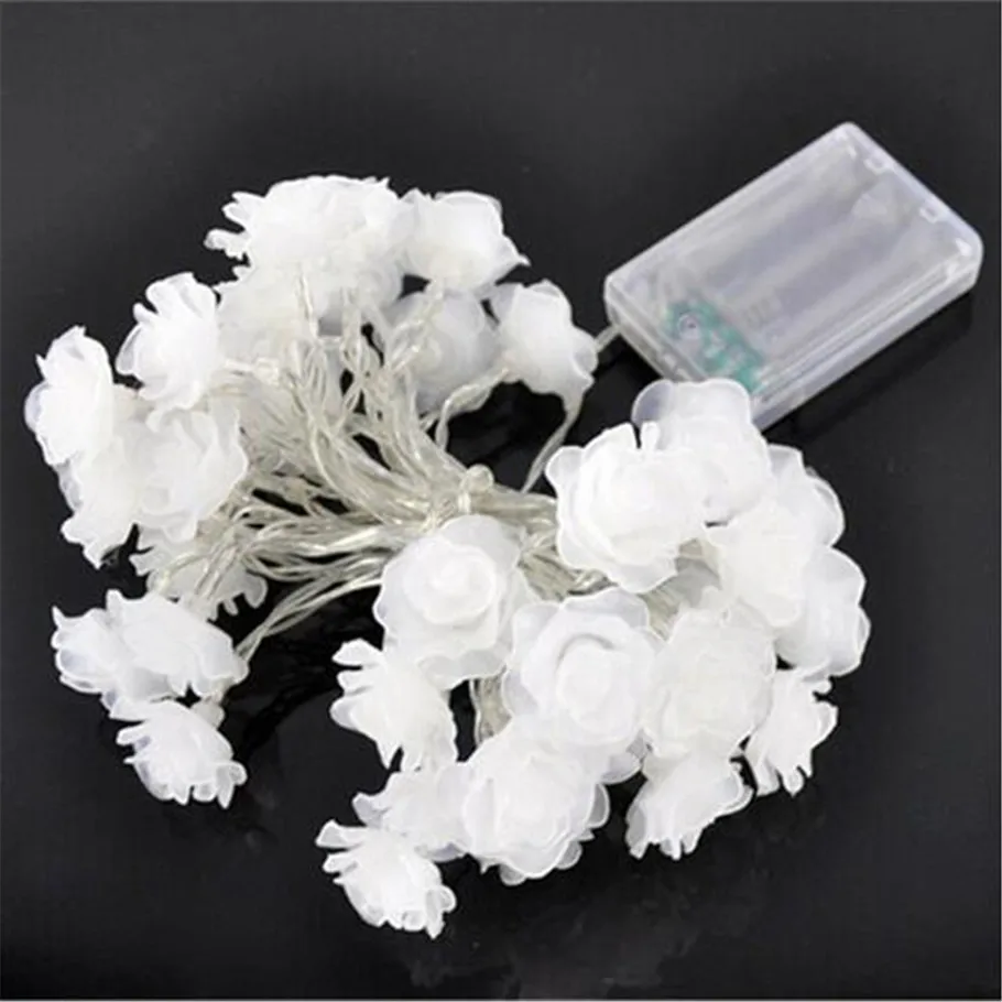 Luces LED flor Hada 50LED rosa flor cadena luces boda jardín fiesta Navidad decoración luces rosa blanca Luces LED flor Hada 50LED rosa flor cadena luces boda jardín fiesta Navidad decoración luces rosa blanca