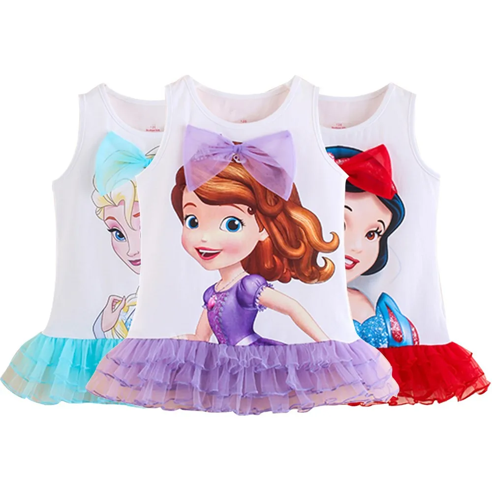 Летнее платье принцессы для девочек, футболка с изображением Анны и Эльзы Софии, милые футболки для девочек, для малышей Топы, на детей и малышей, хлопковые, с рисунками из мультфильмов, для детей, детские футболки