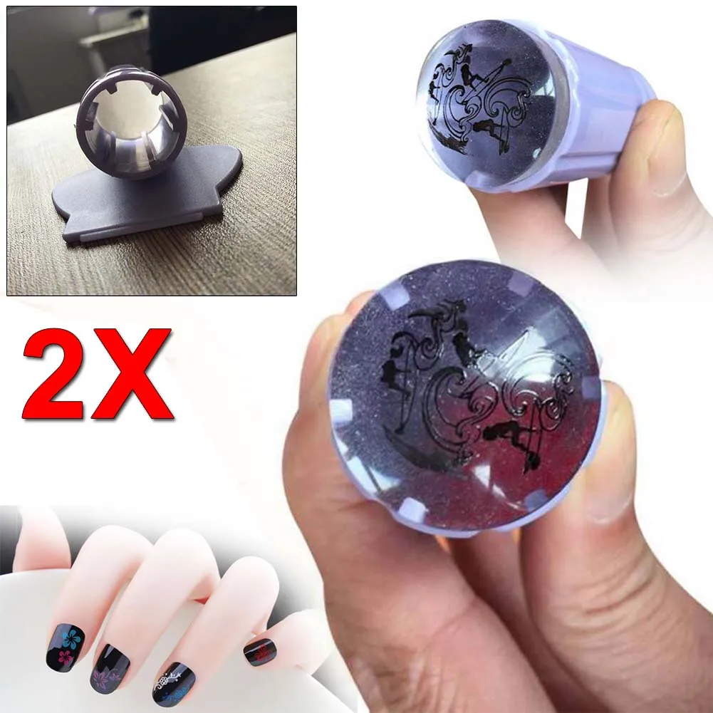 

2Pcs Women Manicure Stamper & Scraper Nail Art Stamping Plate Image Tool Kit nail stencils nail art machine