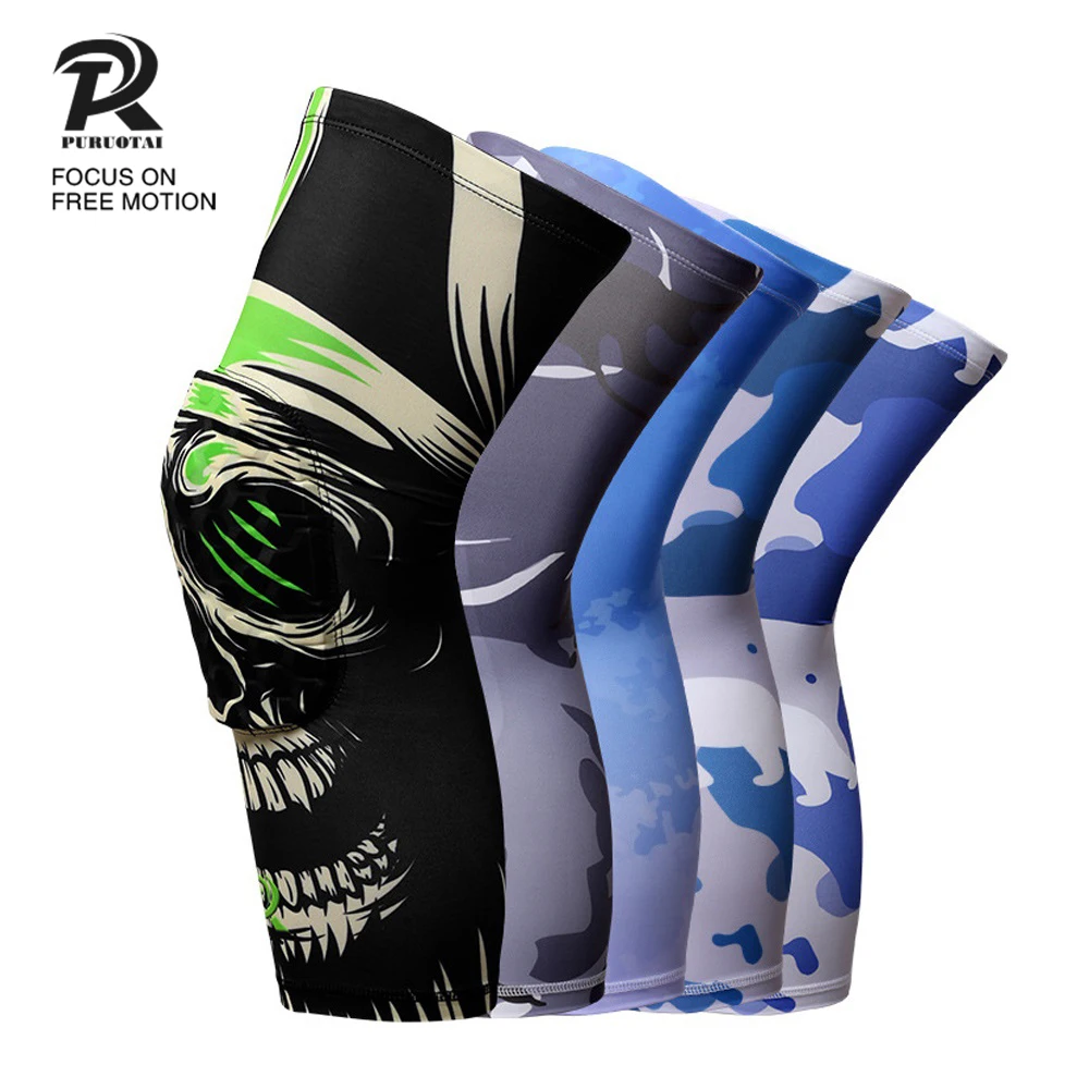 

1 Pcs Colorful Printing Knee Protector Professional Mountain Climbing Kneepad Basketbal Knee Support Volleyball Kneelet