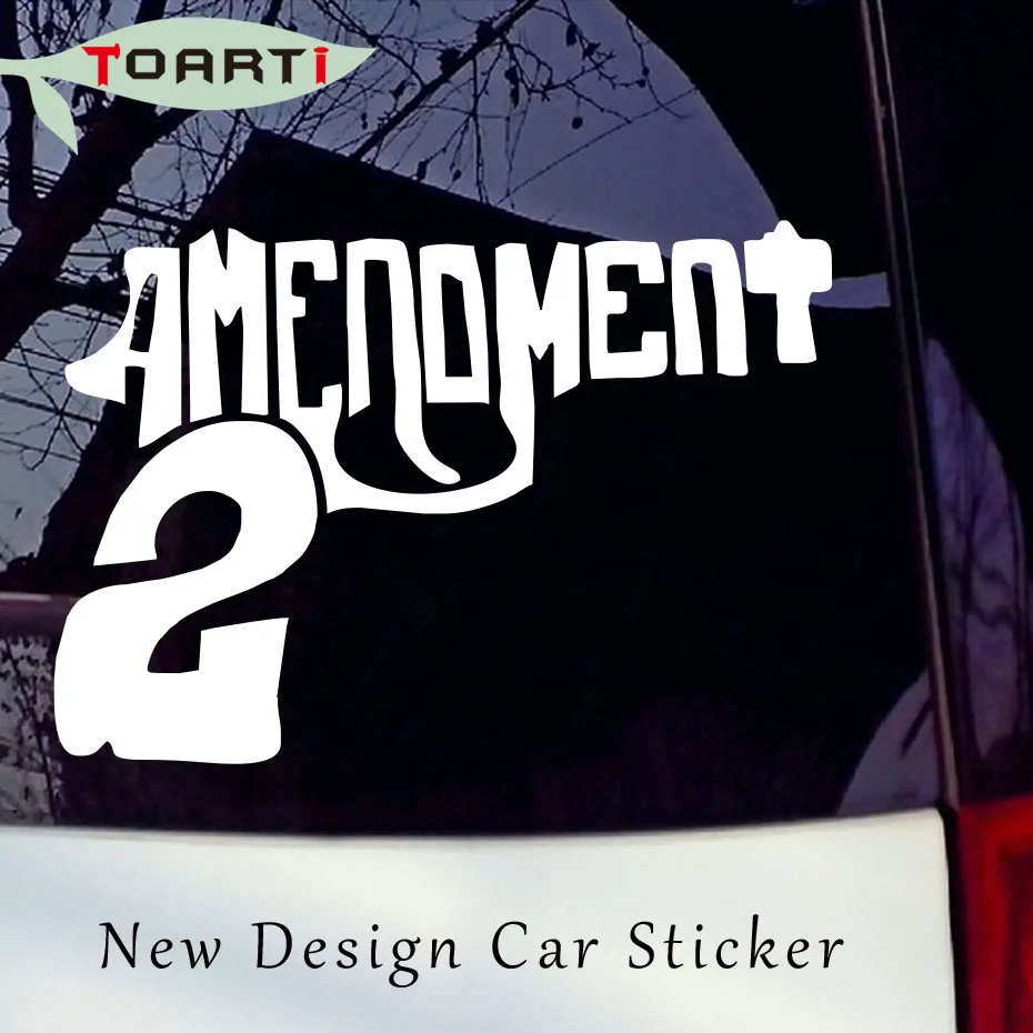 

Fashion 2nd Amendment Pistol Gun Quality Personality Car Stickers Car Styling Window Decorative Waterproof Auto body Decals