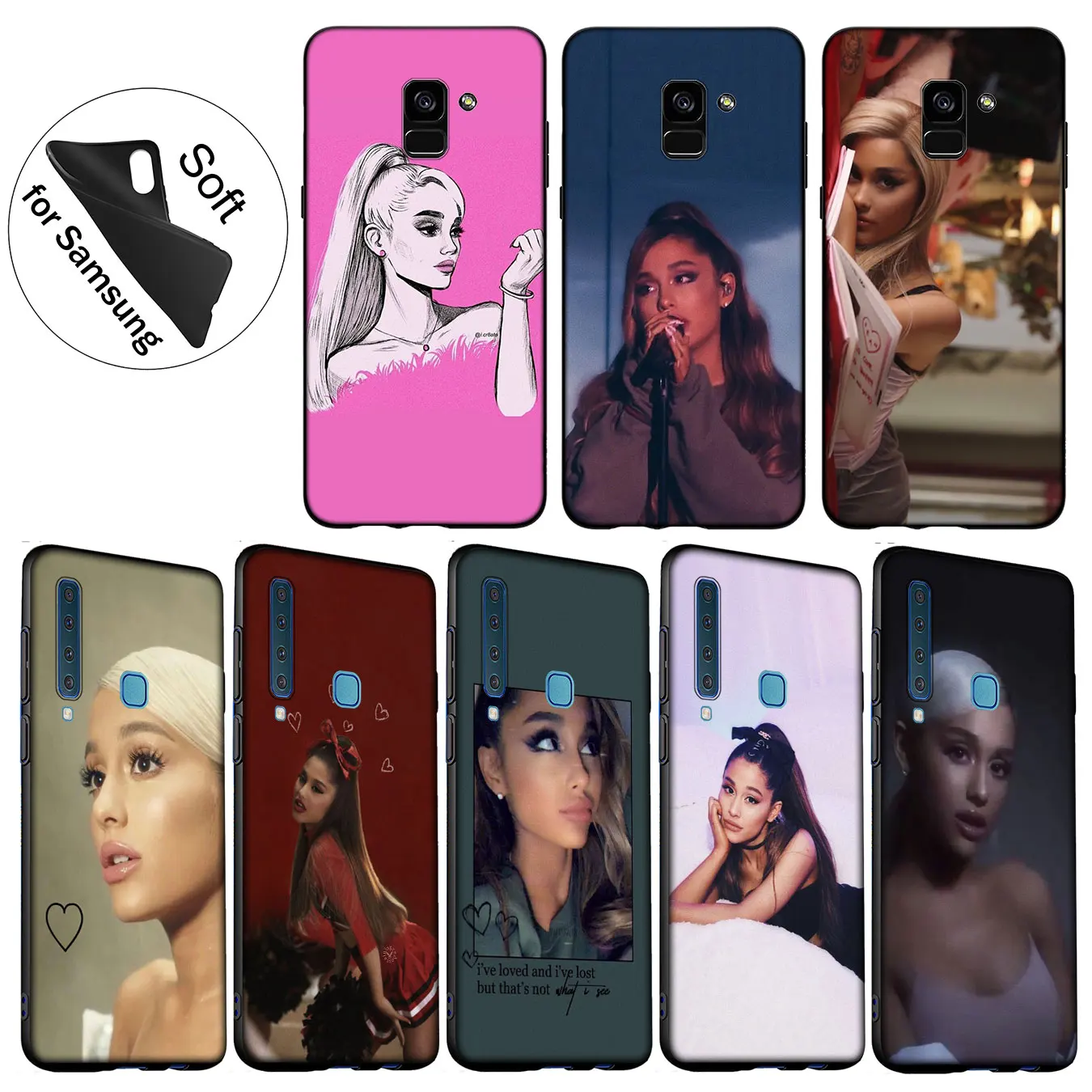 Sexy hot Ariana Grande Ultrathin Novelty Fundas Case for Samsung Galaxy A6 A9 A8 A7 2018 A3 A5 2016 2017 Note 9 8 10 Plus Lite |