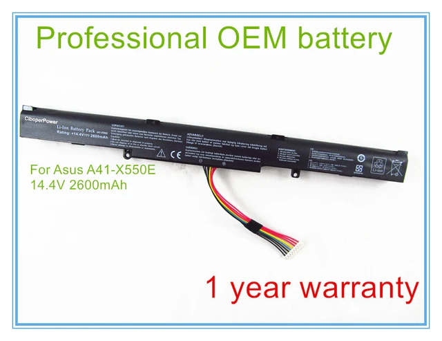 15V 2950mAh 44Wh A41-X550E Laptop Battery For Asus X450 X450E