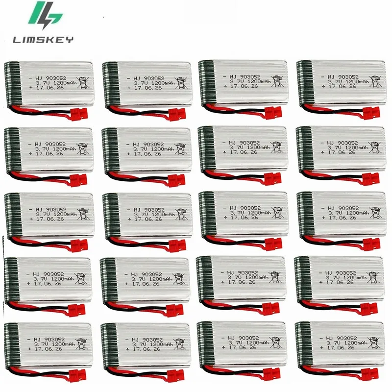 

3.7V 1200mah Lipo Battery For Syma X5 X5HC X5HW RC Quadcopter Spare Parts 3.7V Battery RC Camera Drone Accessories 20pcs/Sets