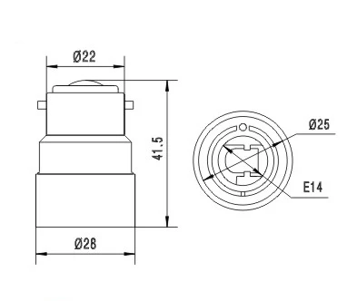 B22 на E14 адаптер Высокое качество Материал огнестойкий материал гнездо адаптера
