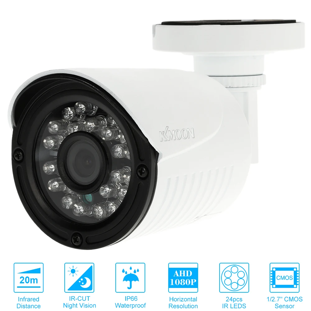 

KKmoon 1080P AHD CCTV Camera 2000TVL Megapixels Security Surveillance Bullet Camera 24 LEDs Weatherproof IR-CUT Night View