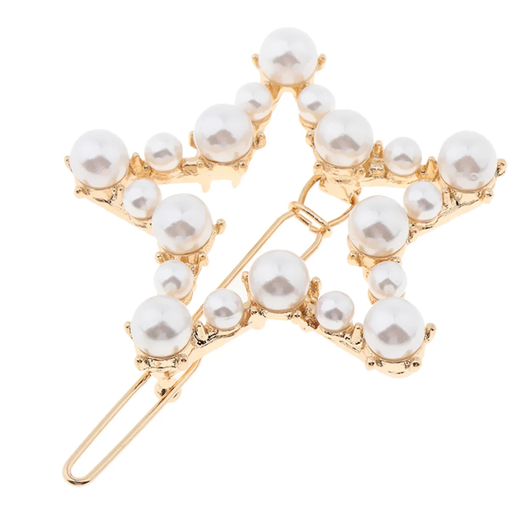 Artificial Pearls Metal Hair Clip Clamp Hairpins Headpiece Hair Accessories - 5 Exquisite Styles to Choose