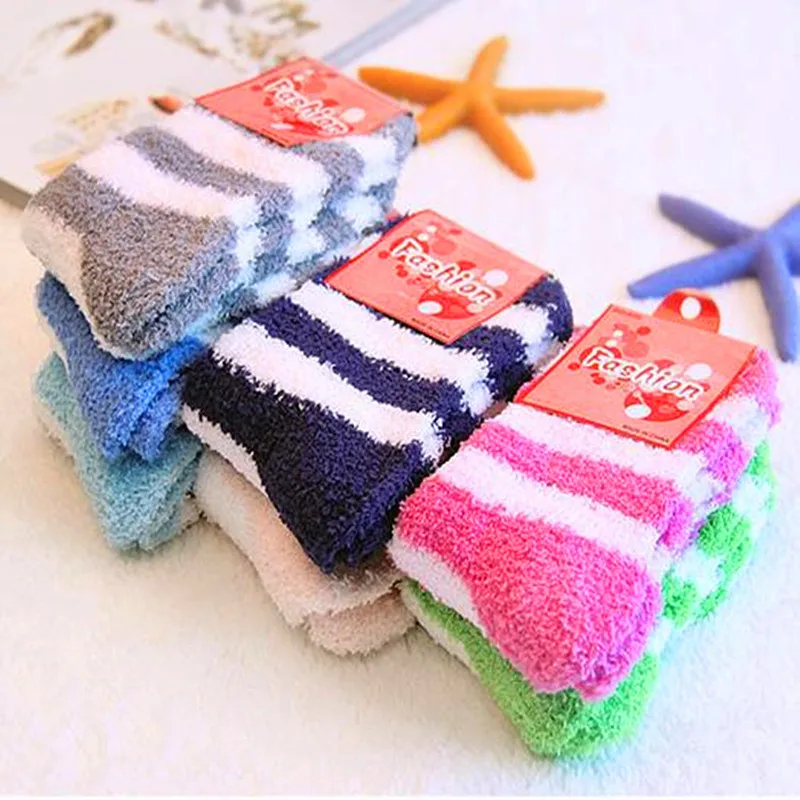 Image Free Shipping 10Pairs Lot Winter Warm Socks For Women High Quality Towel Warm Fuzzy Socks Candy Color Thick Floor Thermal Socks