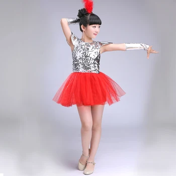 

Children Jazz Dance Costumes Sequins Girls Street Dance Show Clothes Kids Hip Hop Stage Dancing Suits Jazz dance dress for girls