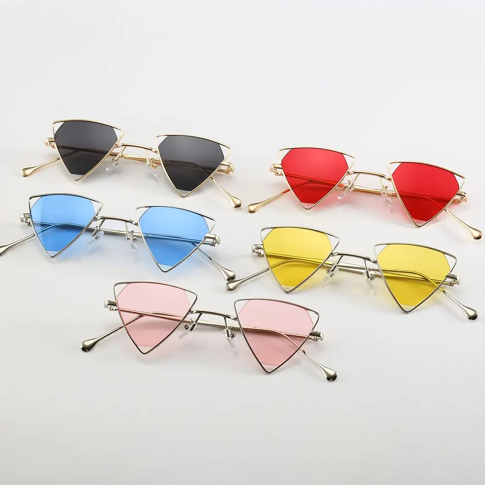 

KLASSNUM New style High Qualuty Vintage Steampunk Triangle Sunglasses Women/Men Metal Retro Shades Sun Glasses UV400