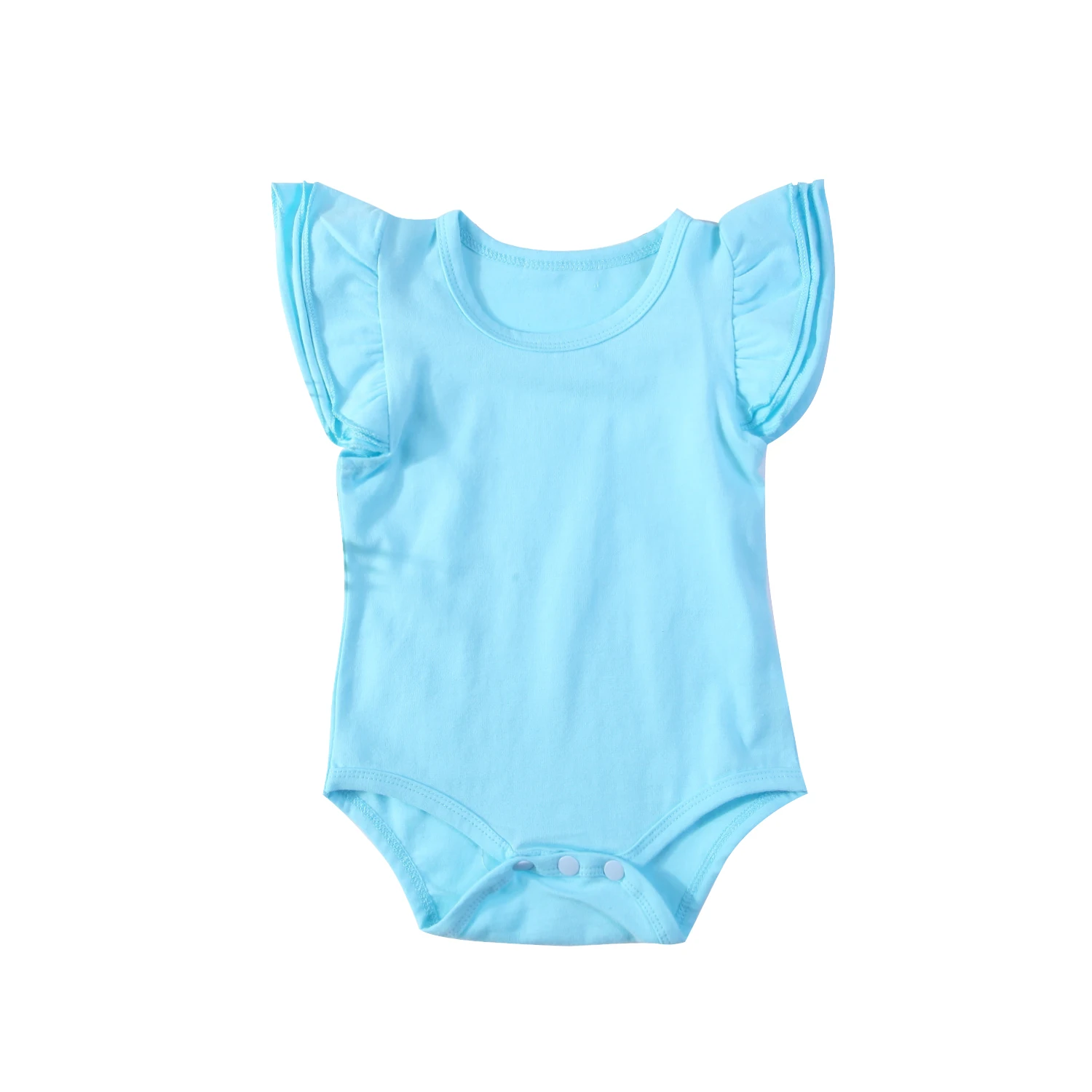 Детские Обувь для девочек мальчик оборками ползунки из хлопка комплекты одежды для новорожденных Комбинезоны - Цвет: Синий