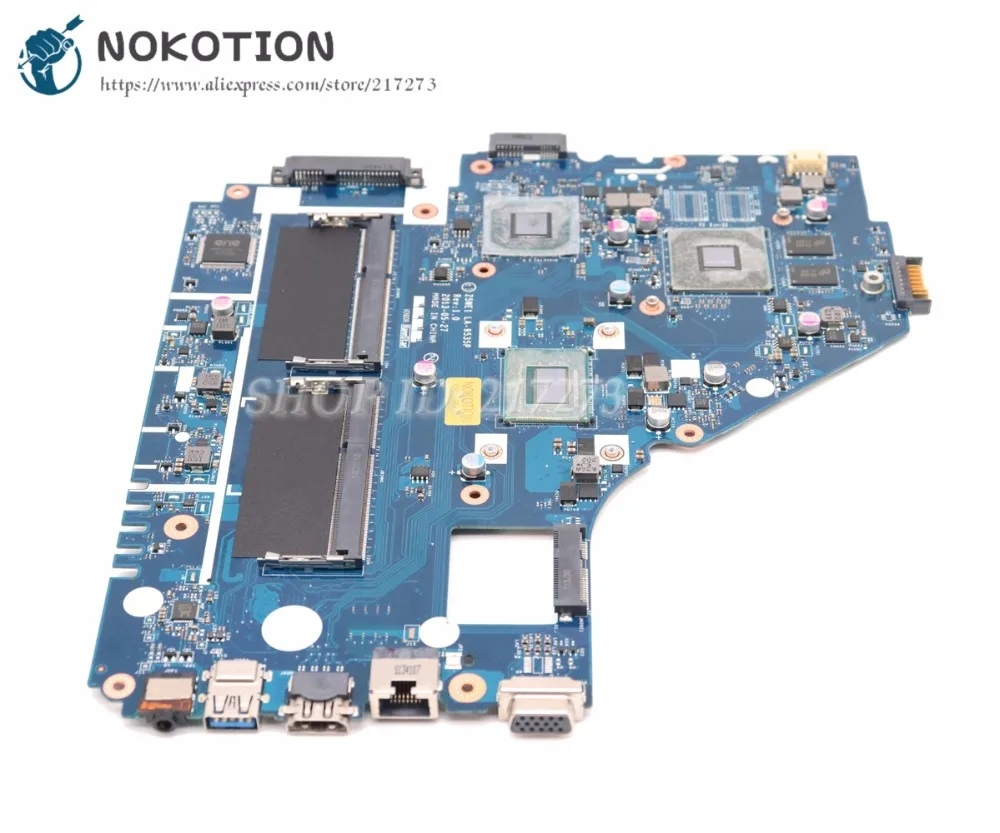 NOKOTION для Acer aspire E1 570 570G материнская плата ноутбука Z5WE1 LA 9535P NBMER11001 NB.MER11.001 I5 3337U CPU GT740M
