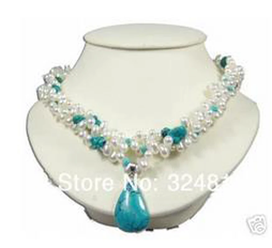 

New Women's Beautiful White Saltwater Pearl Necklace 2D56SD