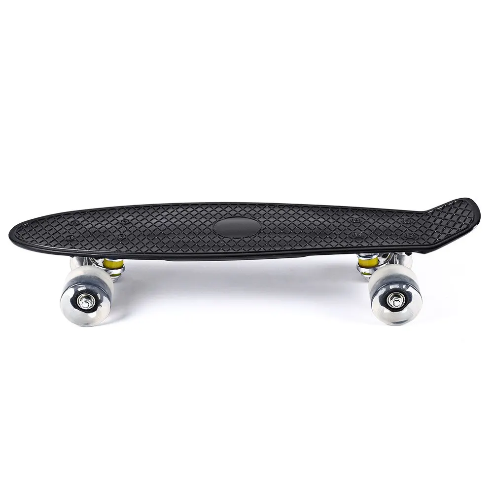 Outlife 5 ألوان 22 بوصة البسيطة كروزر الموز نمط Longboard باستيل اللون لوح تزلج الأسماك مع LED وامض عجلات Outlife 5 ألوان 22 بوصة البسيطة كروزر الموز نمط Longboard باستيل اللون لوح تزلج الأسماك مع LED وامض عجلات