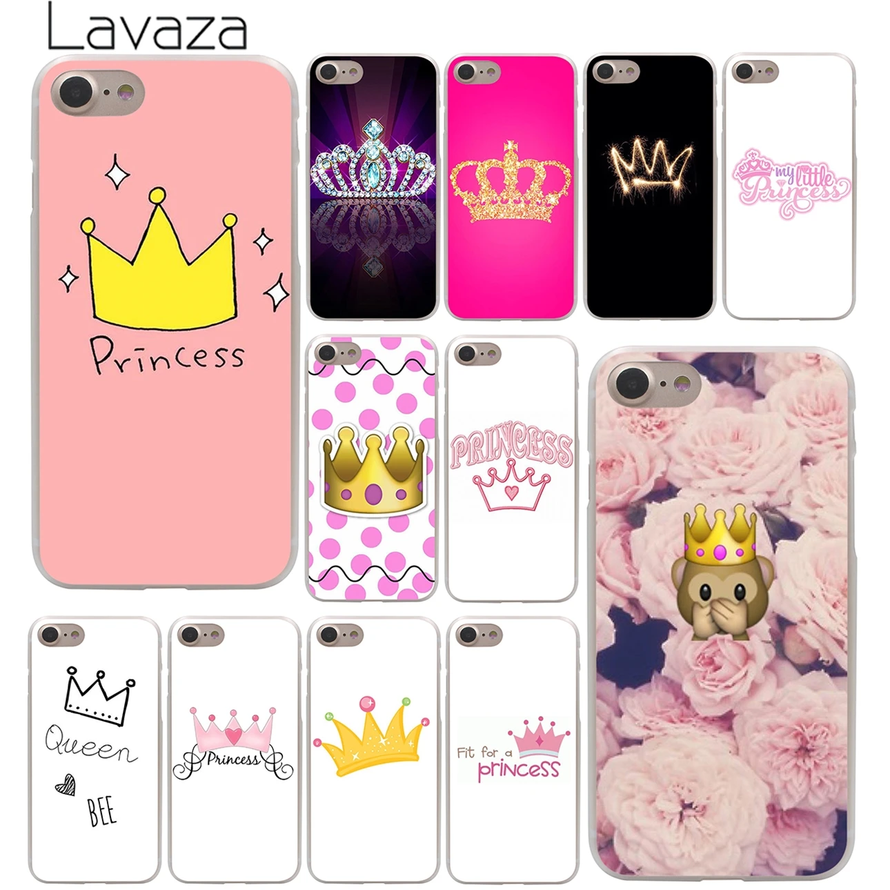 cheap Lavaza PRINCESS Queen boss crown king Hard Phone Case for iPhone XR X XS 11 Pro Max 10 7 8 6 6S 5 5S SE 4 4S Cover