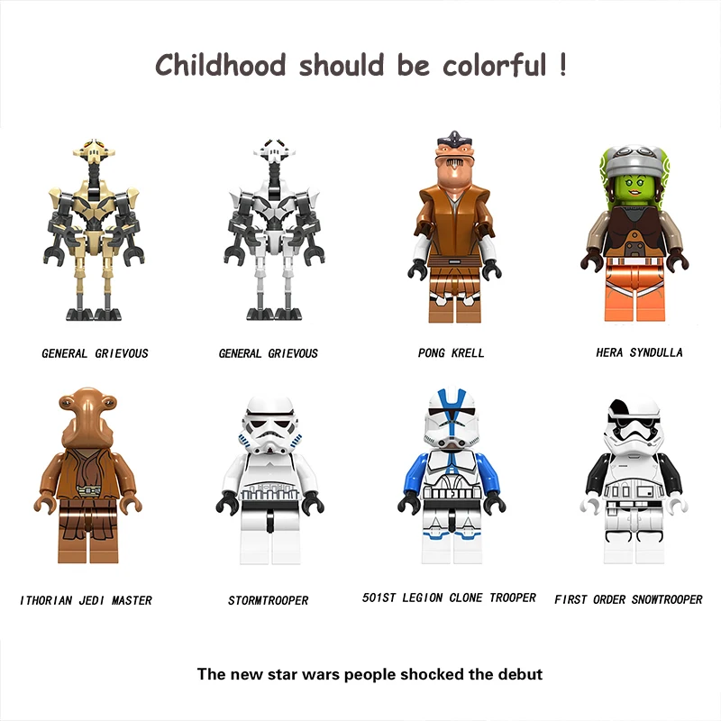 New Legoings General Grievous Star Wars Building Blocks Hera syndulla Pong krell 501ST legion clone trooper Models figures Toys