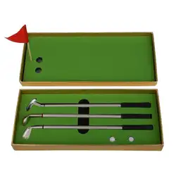 Лидер продаж! 3 шт. мини-гольф клубы гладить набор моделей Гольф полюс Шариковая ручка + 2 шт. мячи для гольфа + красный флаг Гольф комплект