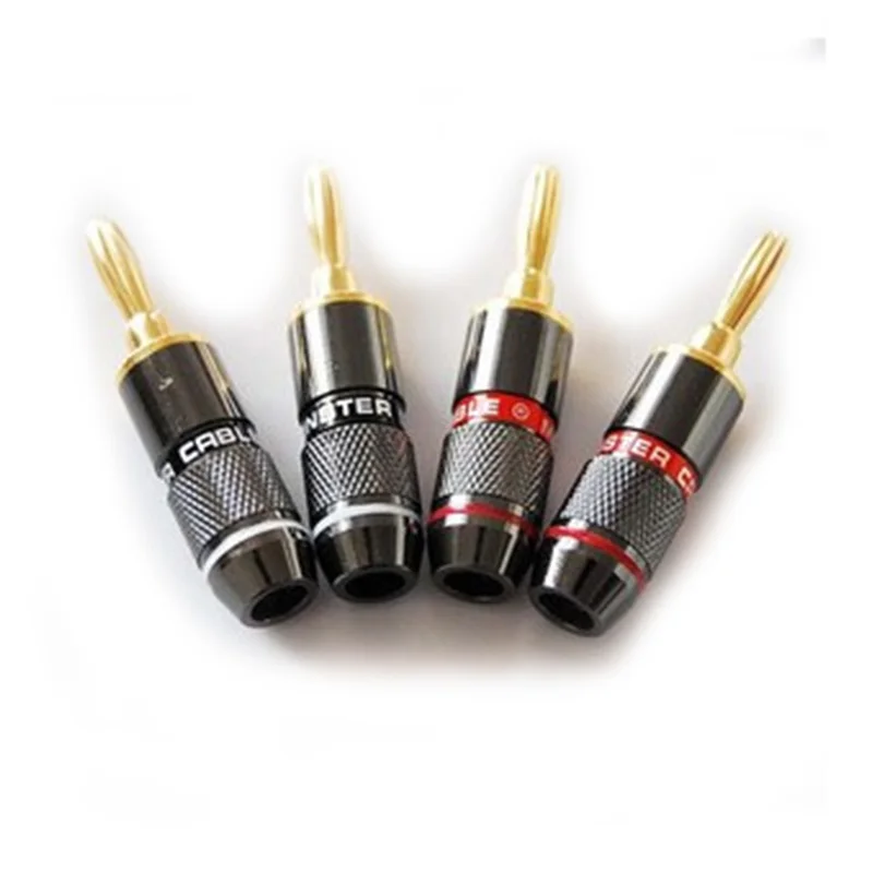 24K Gold Plated Copper Monsters Zinc Alloy Banana Plug Speaker Adapter Screw Audio Video Connectors (3)
