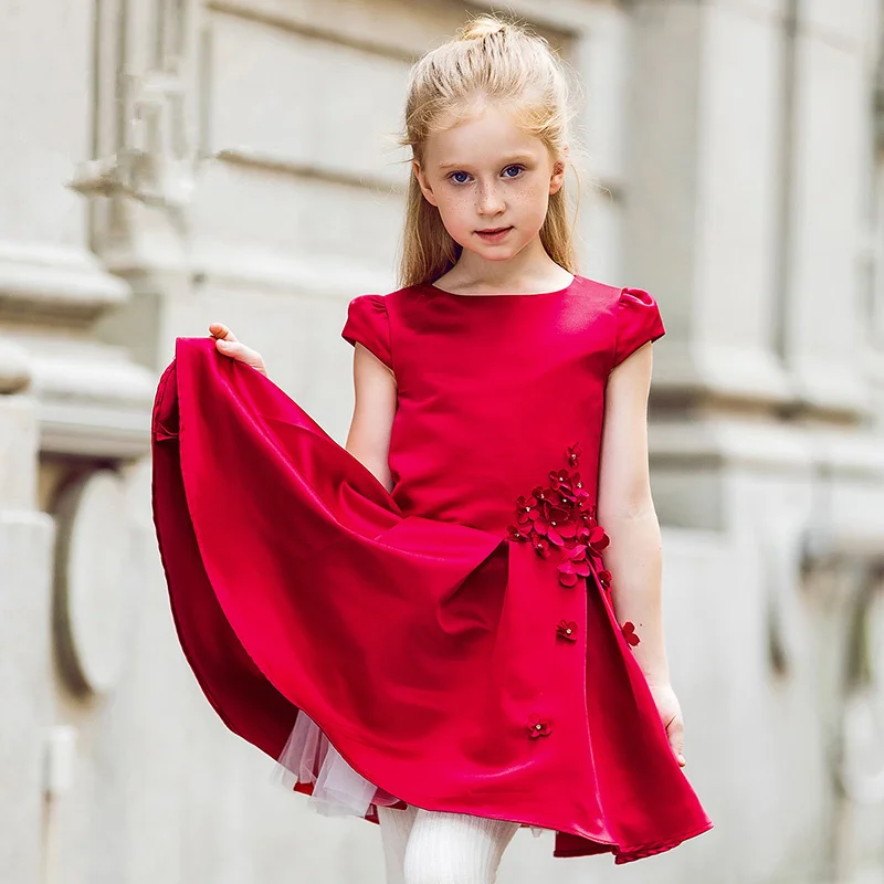 Brand children's clothing girls princess dress wedding dress petti dress show dress dance dress flower girl red dress