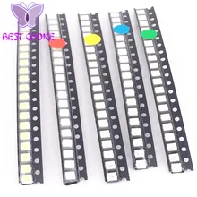 5 значений* 20 шт = 100 шт яркий 3528 1210 SMD светодиодный комплект красный/зеленый/синий/желтый/белый 20 шт каждый светодиодный Диод 3,5*2,8*1,9 мм