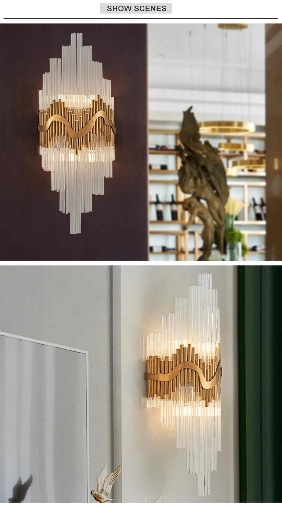 Постмодерн дизайнерский свет роскошный фон настенный светильник спальня прикроватный кристалл настенный светильник